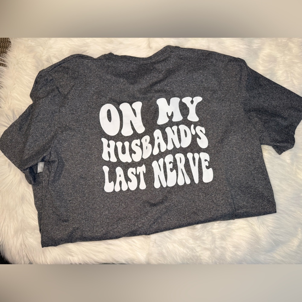 Gray Graphic Tee with Heart Design
